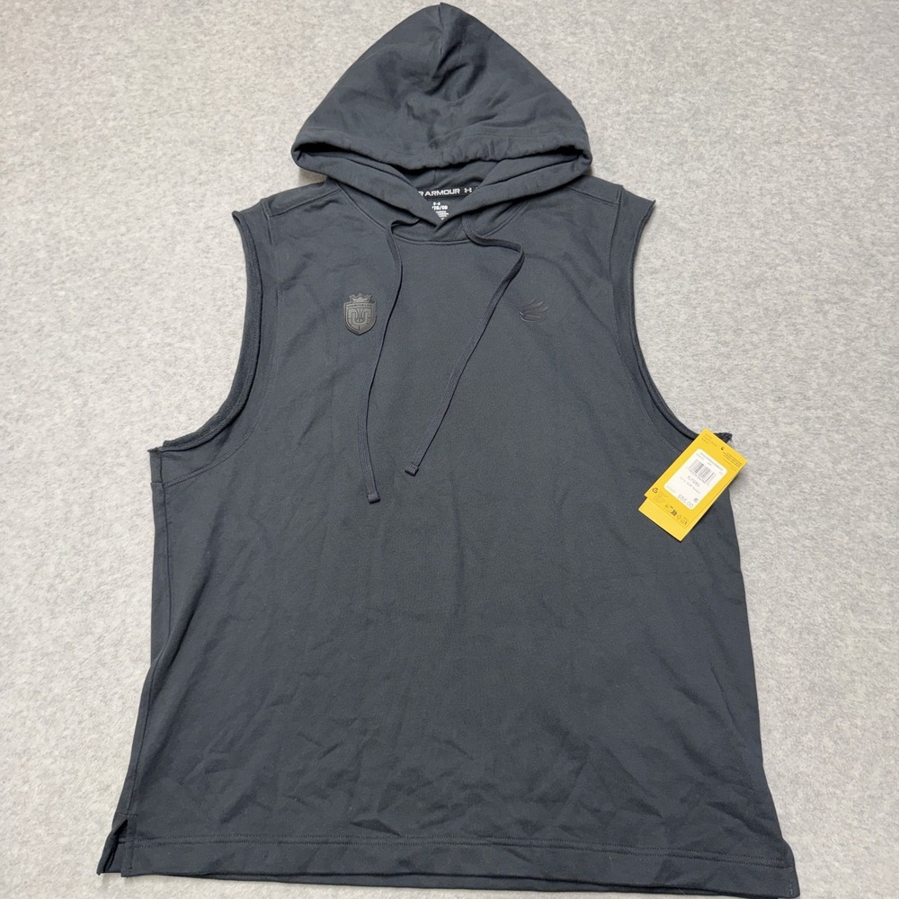 Under Armour Curry Hoodie Mens XL Gray Sleeveless Pullover Gym Athletic